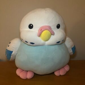 SOFT Fiesta Huggy Huggables Parakeet White Blue Budgie Bird Plush 12" Squishy